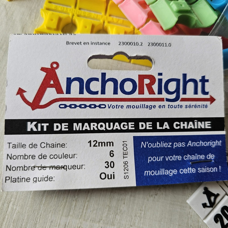 Anchoright™ MARQUEURS de CHAINE - TECMAR 14mm KIT de 6 couleurs